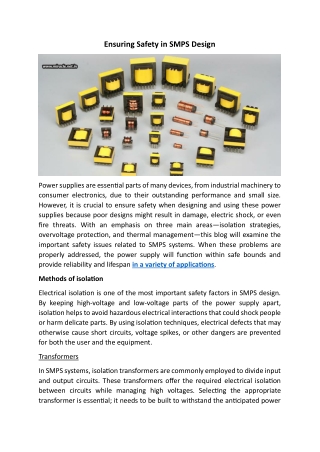 Ensuring Safety In SMPS Design