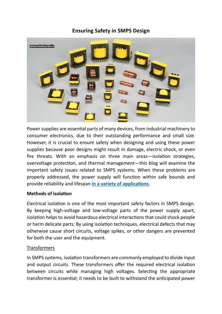 ensuring safety in smps design