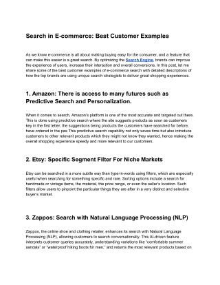search in e commerce best customer examples