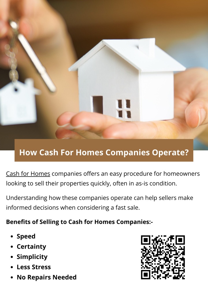 how cash for homes companies operate