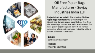 Oil Free Paper Bags Manufacturer - Suvjay Industries India LLP