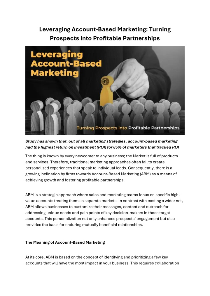 leveraging account based marketing turning