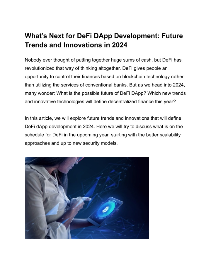 what s next for defi dapp development future