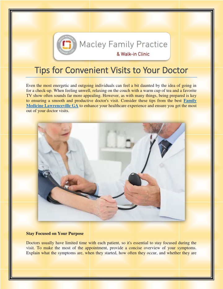 tips for convenient visits to your doctor tips