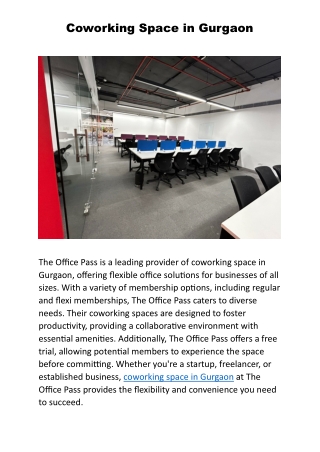 Coworking Space in Gurgaon