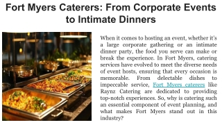 fort myers caterers from corporate events