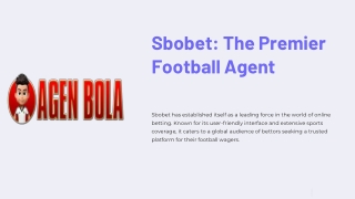sbobet the premier football agent