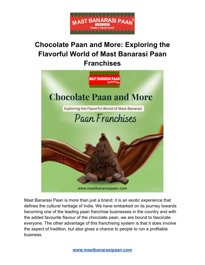 chocolate paan and more exploring the flavorful