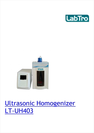 Ultrasonic Homogenizer LT-UH403