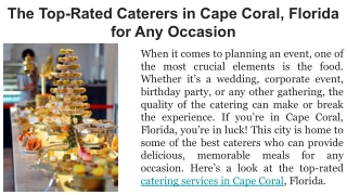 the top rated caterers in cape coral florida