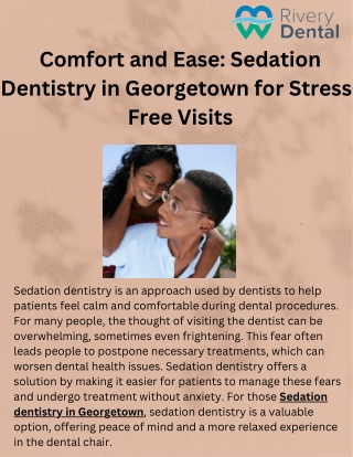 Comfortable Sedation Dentistry in Georgetown for All Ages