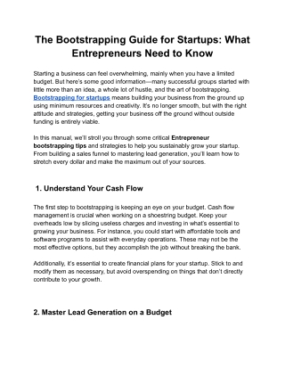 the bootstrapping guide for startups what