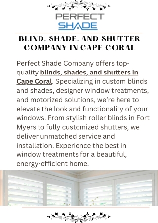 blind shade and shutter company in cape coral