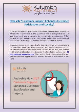 How 24/7 Customer Support Enhances Customer Satisfaction and Loyalty?