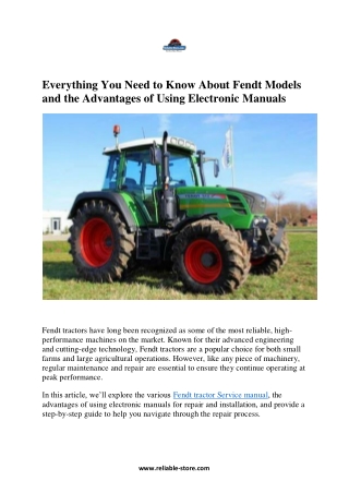 everything you need to know about fendt models