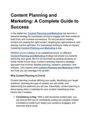 content planning and marketing a complete guide