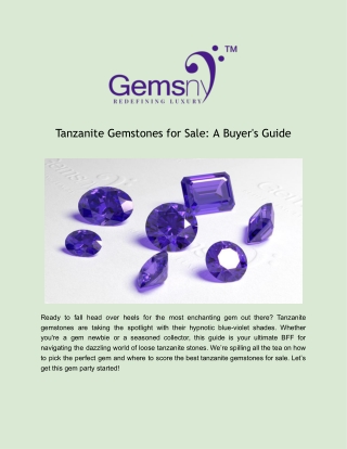 Tanzanite Gemstones for Sale_ A Buyer's Guide