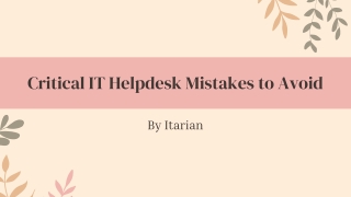critical it helpdesk mistakes to avoid
