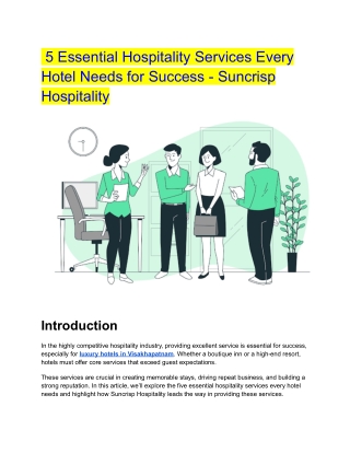 5 Essential Hospitality Services Every Hotel Needs for Success - Suncrisp Hospitality