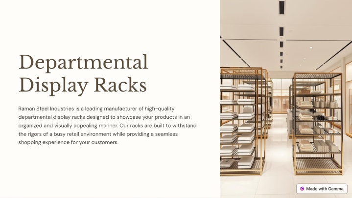 departmental display racks