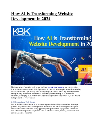 how ai is transforming website development in 2024