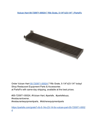 Vulcan Hart 00-720971-00024 7 Rib Grate, 5-1_4_x23-1_4_ _ PartsFe