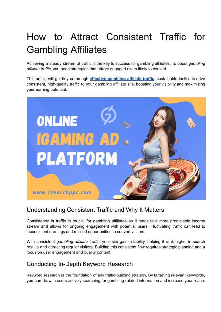 how to attract consistent traffic for gambling