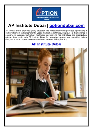 AP Institute Dubai | optiondubai.com