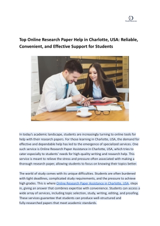 Top Online Research Paper Help in Charlotte, USA_ Reliable, Convenient, and Effective Support for Students
