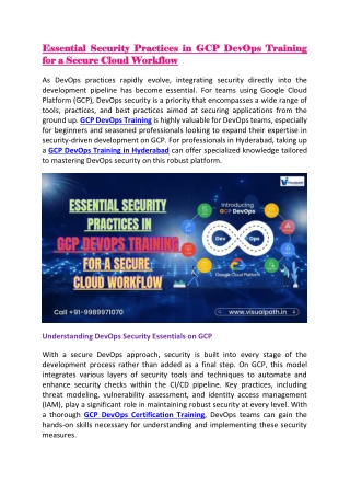 essential security practices in gcp devops