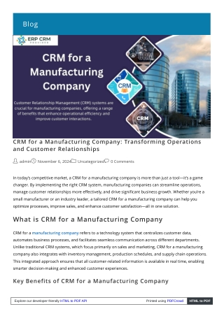 Elevate Manufacturing with Tailored CRM Tools