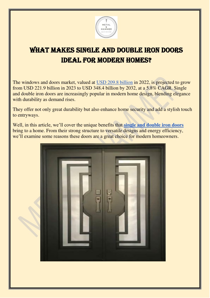 what makes single and double iron doors what