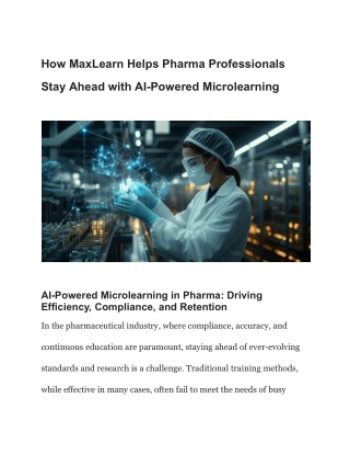 how maxlearn helps pharma professionals