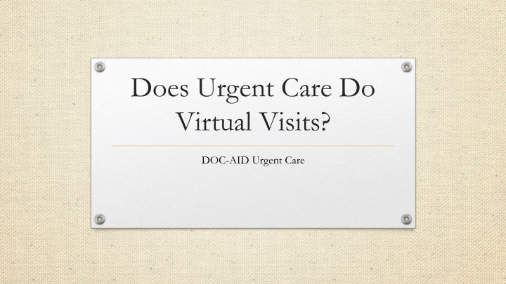 does urgent care do virtual visits