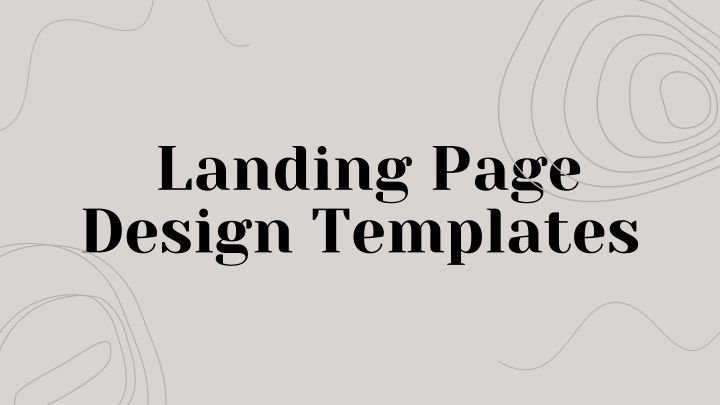 landing page design templates