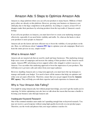 5 Steps to Optimize Amazon Ads