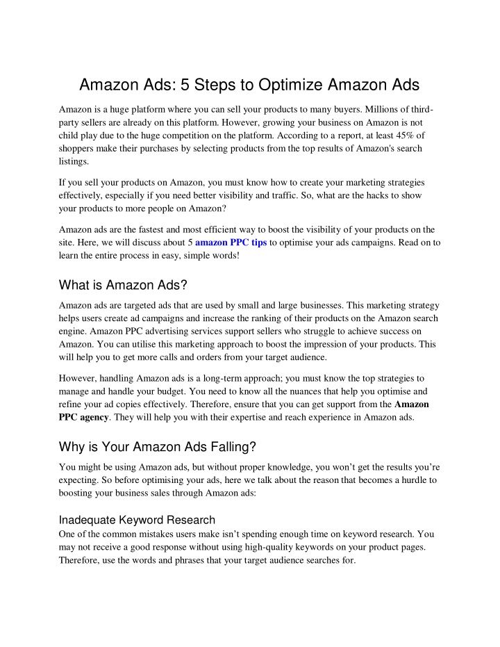 amazon ads 5 steps to optimize amazon ads