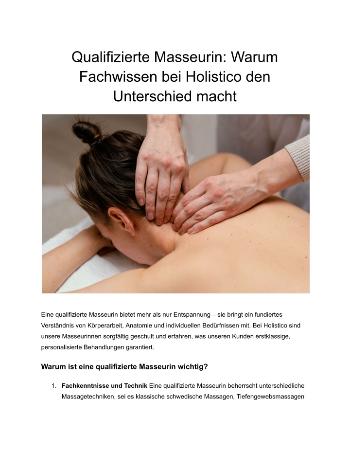 qualifizierte masseurin warum fachwissen