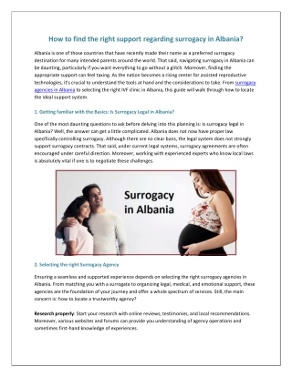 How to find the right support regarding surrogacy in Albania