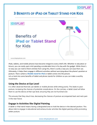 3 Benefits of iPad or Tablet Stand for Kids