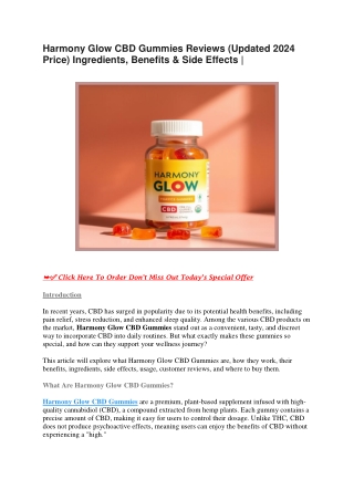 harmony glow cbd gummies reviews updated 2024