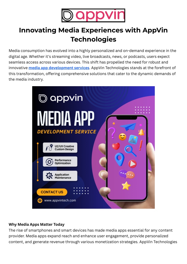 innovating media experiences with appvin