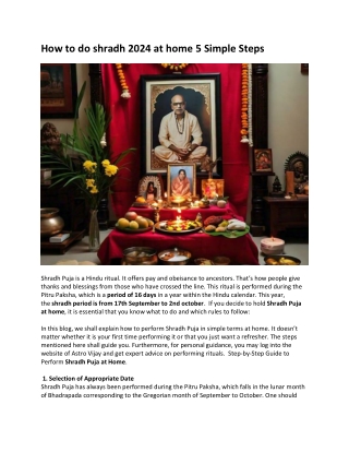 How to do shradh 2024 at home 5 Simple Steps