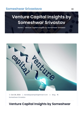 Venture Capital Insights by Someshwar Srivastav