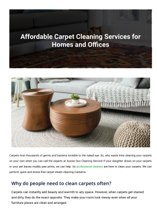 affordable carpet cleaning services for homes