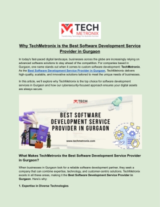 why techmetronix is the best software development