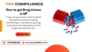 How to get Drug License in UP