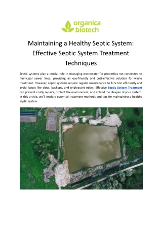 Septic System Treatment