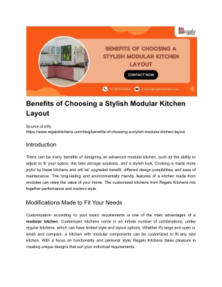benefits of choosing a stylish modular kitchen