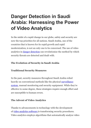 video analytics -ksa